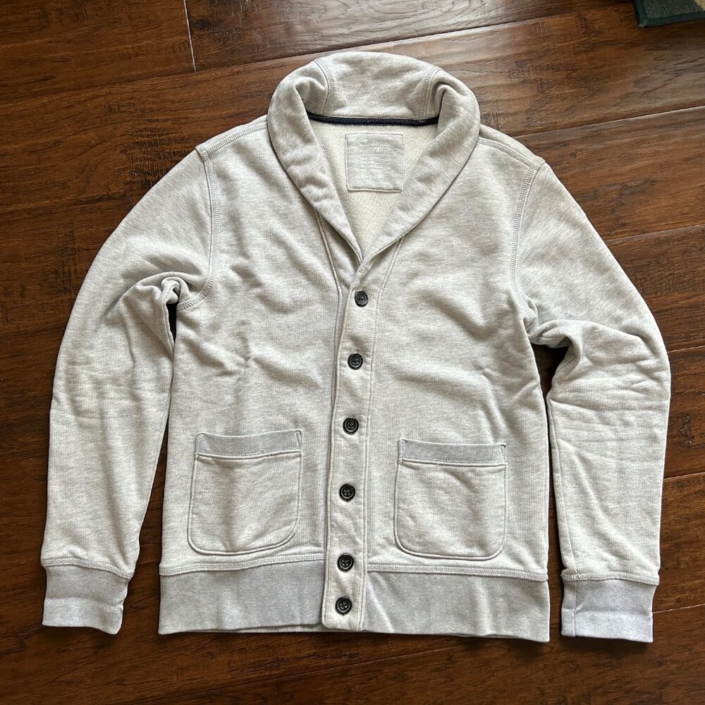 Gap mens light heather gray sweater sweatshirt button down cardigan M medium